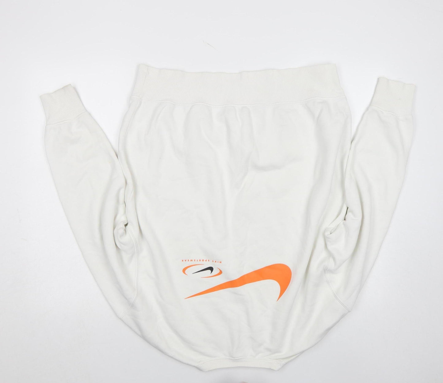 Nike Men's White Small Pullover Sweatshirt Sportswear Logo Fleece