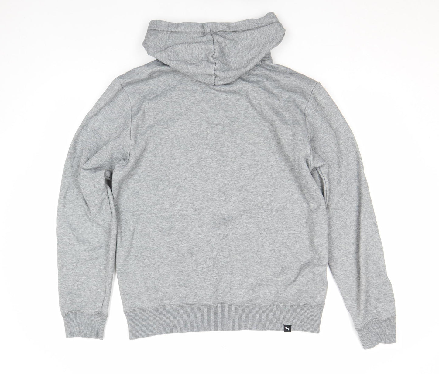 Puma Men's Grey Pullover Hoodie Small Sports Fleece Logo Sweatshirt