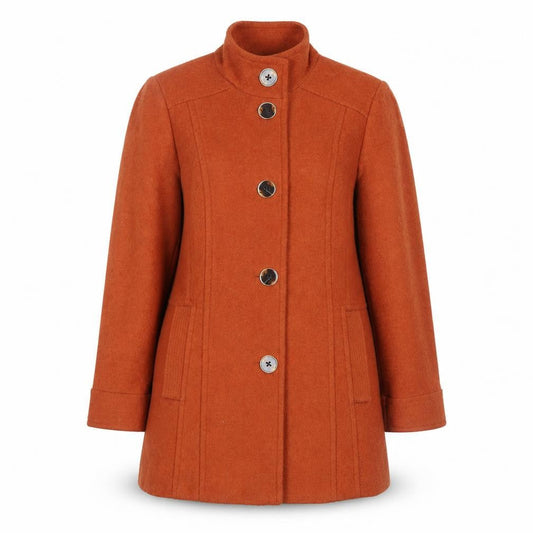 Classics Women's Brown Wool Blend Mid-Length Overcoat Size 14