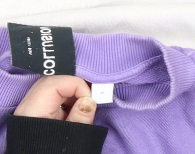 Collusion Women Purple White Ombre Sweatshirt Size S Cotton Crew Neck