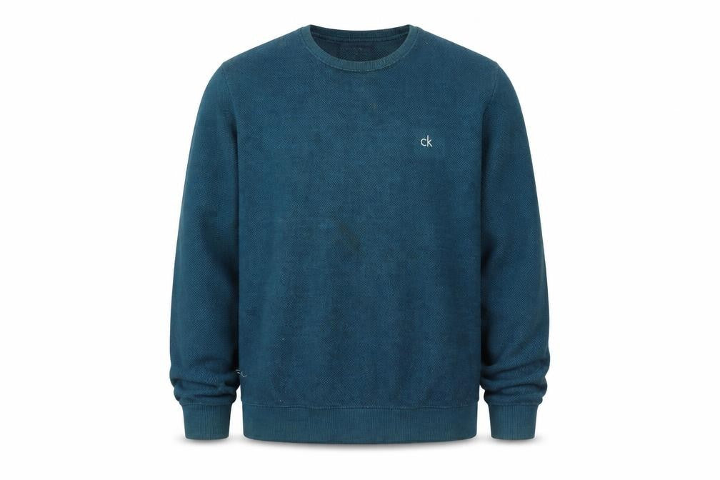 Calvin Klein Men's Blue Knit Crew Neck Sweatshirt L Regular