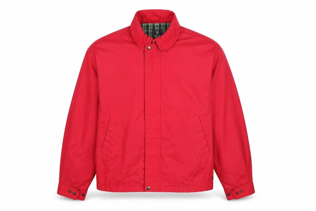 Tootal Men's Red Bomber Jacket L Classic Lined Full Zip Cotton Blend