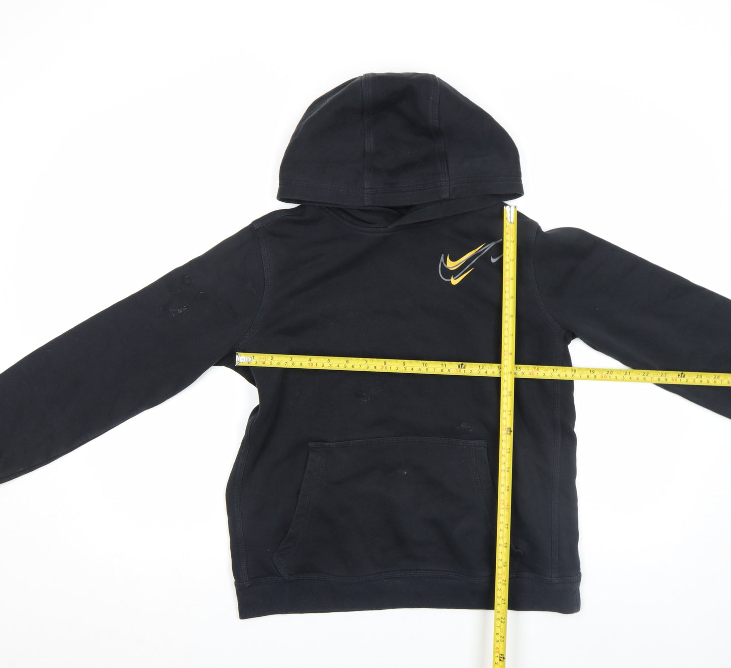 Nike Boys Black Pullover Hoodie 15-16 Years Fleece Logo Sportswear