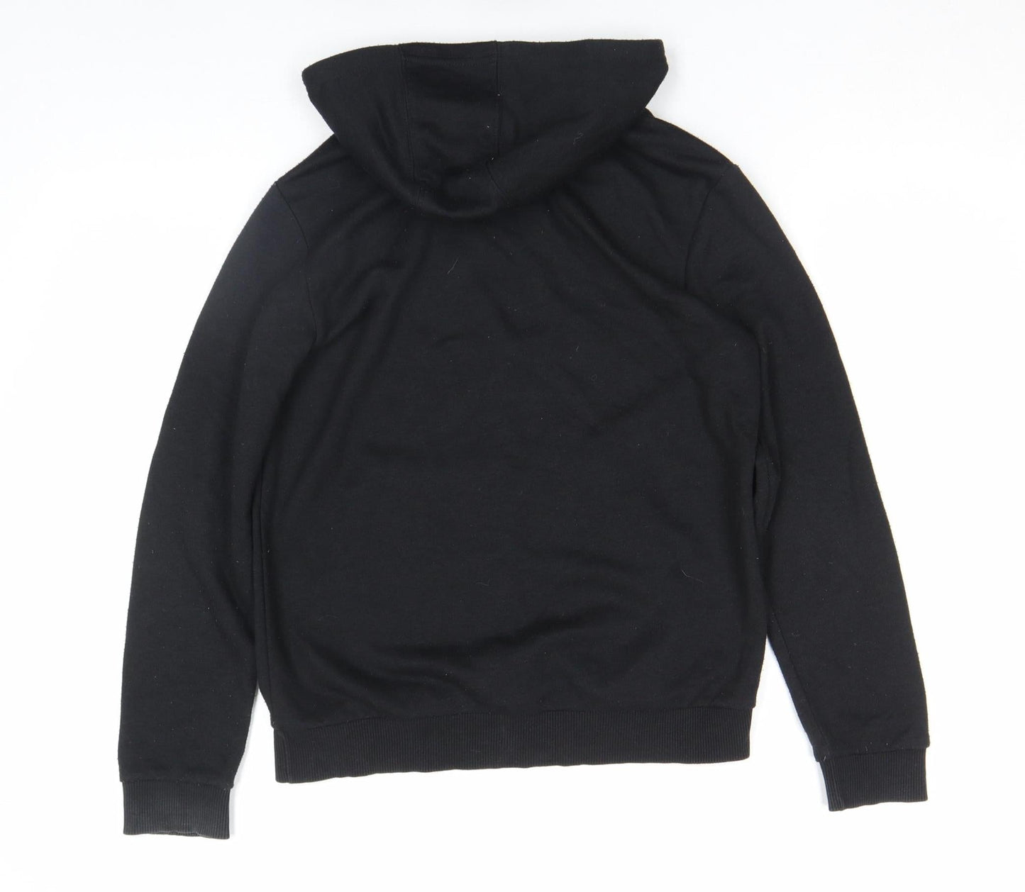 adidas Boys Black Pullover Hoodie 13-14 Years Regular Fit Graphic Logo Top