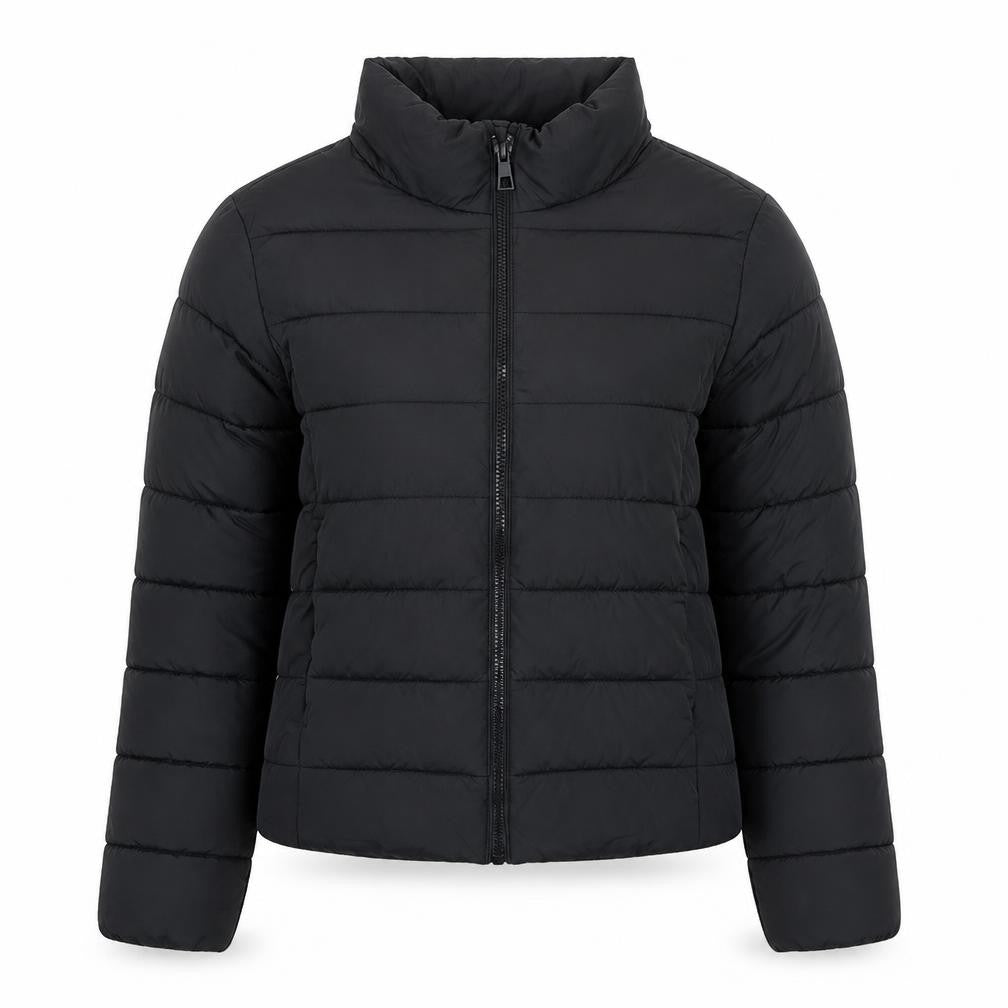 Mango Women Black S Quilted Puffer Jacket Lightweight Zip Up
