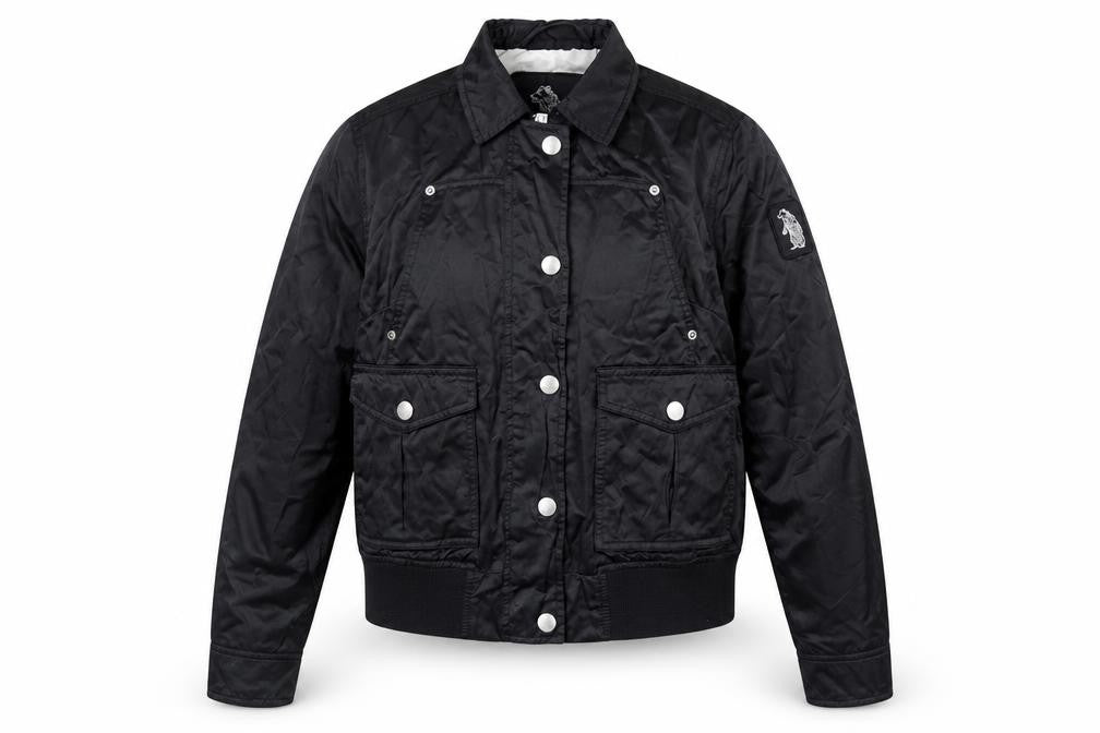 Refrigue Girls Black Polyamide Bomber Jacket M Water Resistant Lined