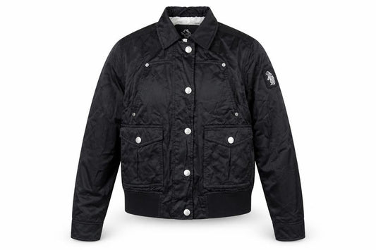 Refrigue Girls Black Polyamide Bomber Jacket M Water Resistant Lined