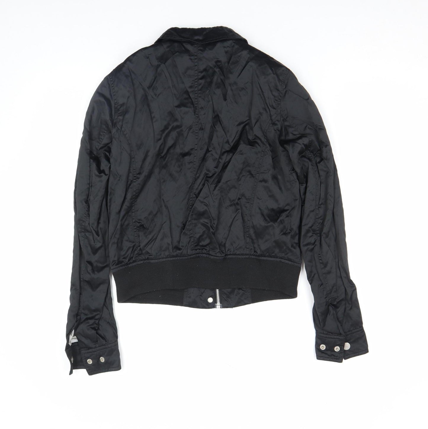 Refrigue Girls Black Polyamide Bomber Jacket M Water Resistant Lined
