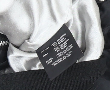 Brand and care label for Refrigue girls’ black polyamide bomber jacket m water resistant lined