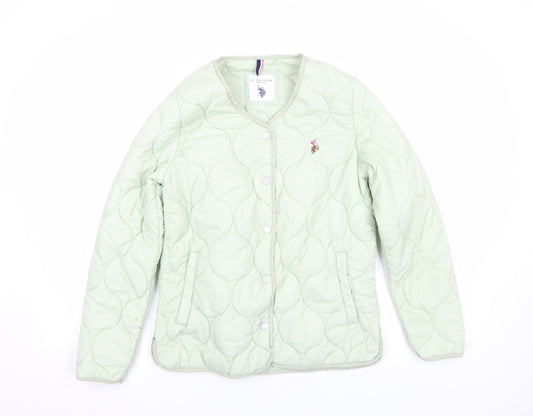 U.S. Polo Assn. Womens Green XS Quilted Lightweight Jacket