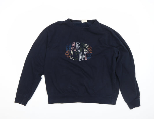 Harper & Lewis Women's Blue Cotton Crew Neck Sweatshirt L