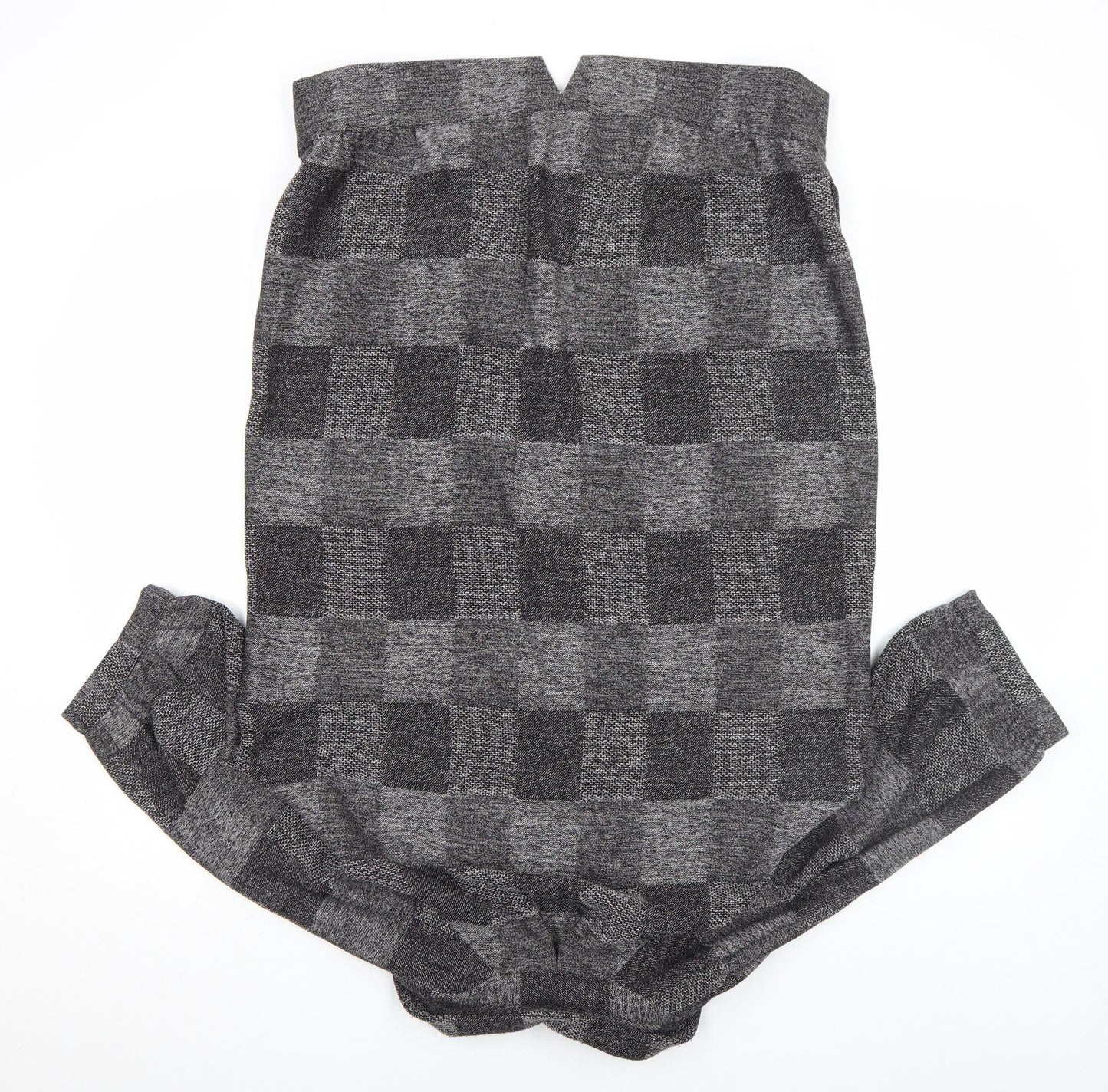 Oli Fusion by PPQ Women's Grey Check Short Sleeve Waistcoat UK 10