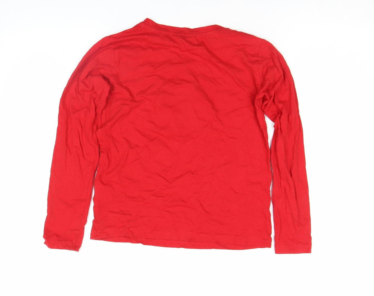 Fluid Girls Red Little Bear Long Sleeve Cotton T-Shirt 9-10 Years