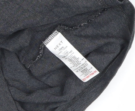 Next Girls Black Long Sleeve Polo Shirt Size 14 Years Cotton Blend