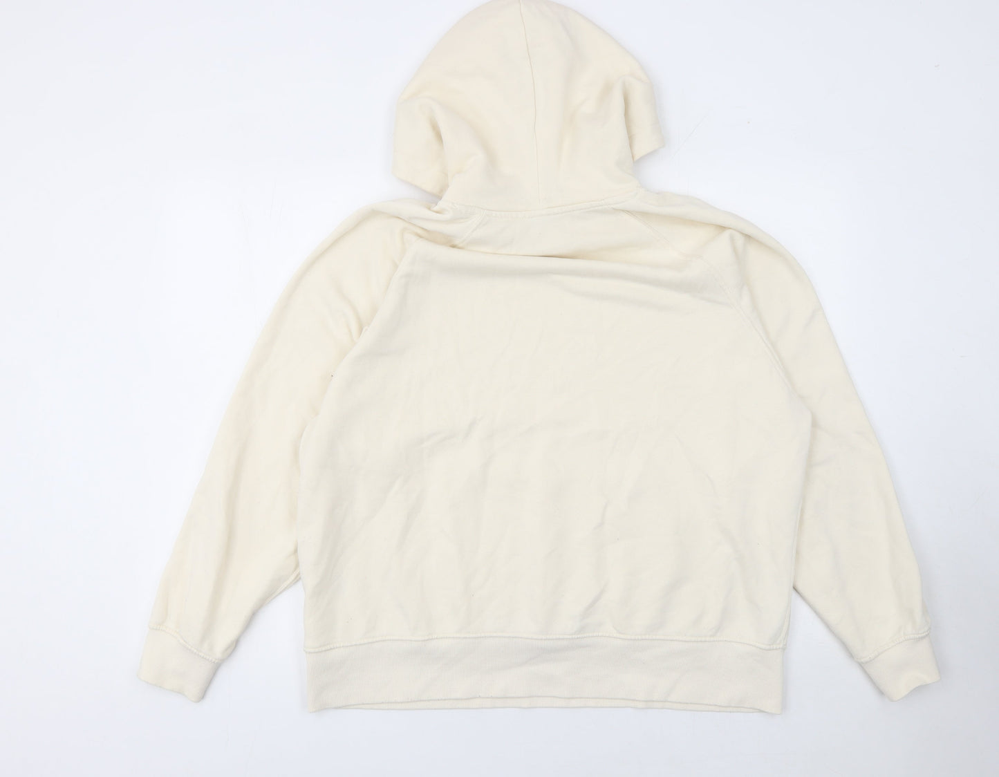 H&M Women Ivory Pullover Hoodie Size 14 Cotton Blend