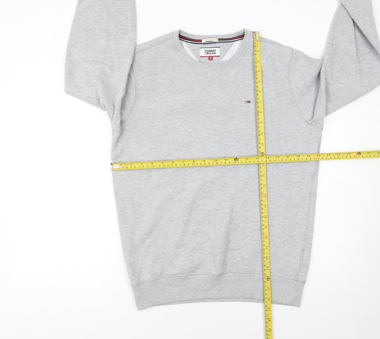 Tommy Jeans Men's Grey Regular Fit Pullover Sweatshirt Size S
