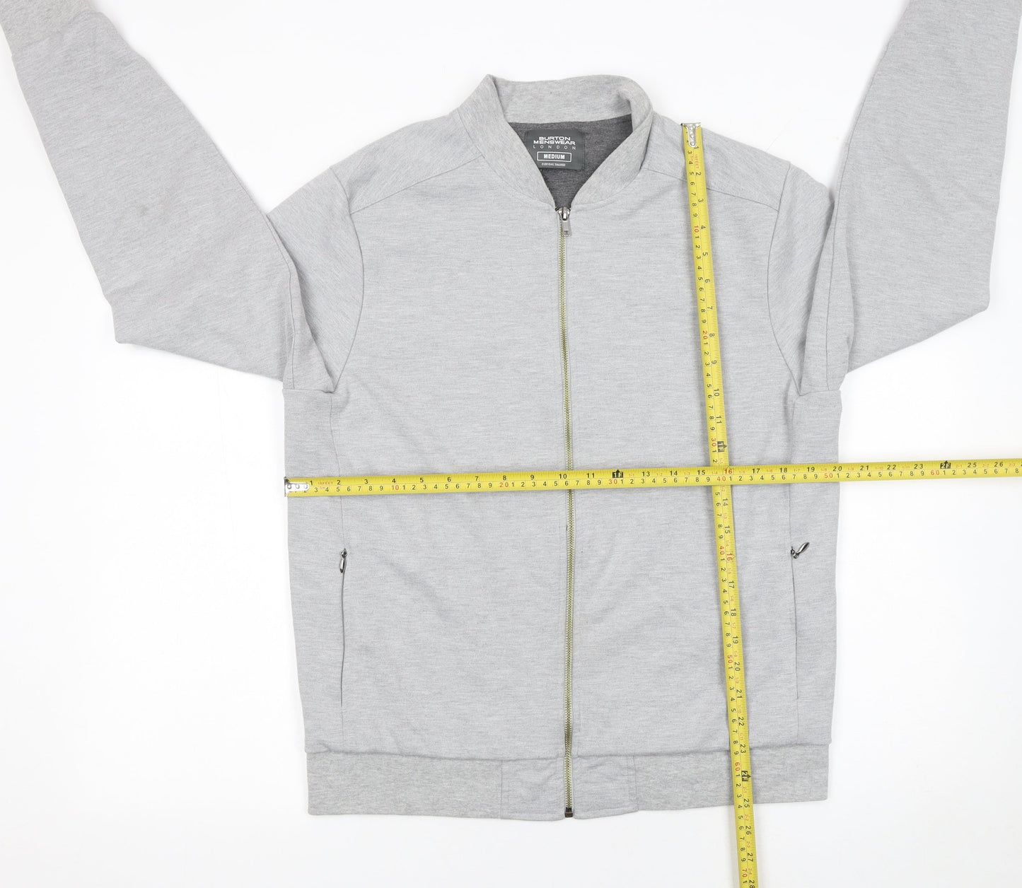Burton Menswear London Men's Grey Full Zip Sweatshirt Size M