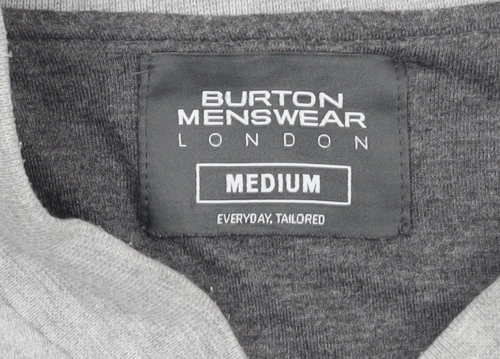 Burton Menswear London Men's Grey Full Zip Sweatshirt Size M