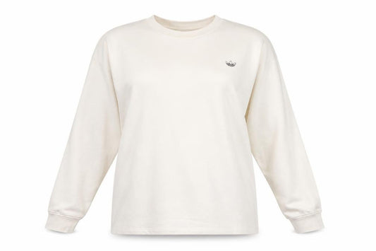Adidas Womens Ivory Crew Neck Long Sleeve Pullover Sweatshirt UK 12