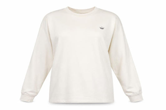 Adidas Womens Ivory Crew Neck Long Sleeve Pullover Sweatshirt UK 12