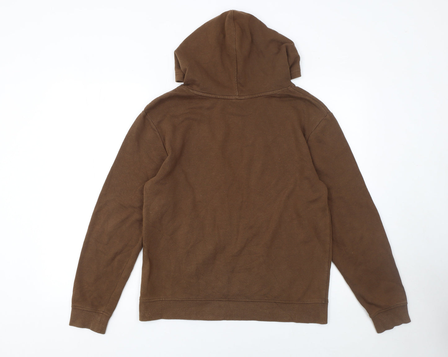 H&M Girls Brown Cotton Pullover Hoodie Size 14 Years Long Sleeve Casual