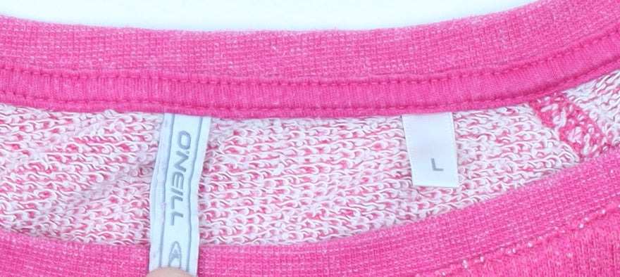 O'Neill Women Pink Bliss Pullover Sweatshirt Size L Cotton Casual