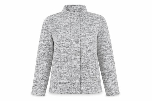Damart Women's Grey Knit Button Jacket Size 10 Regular