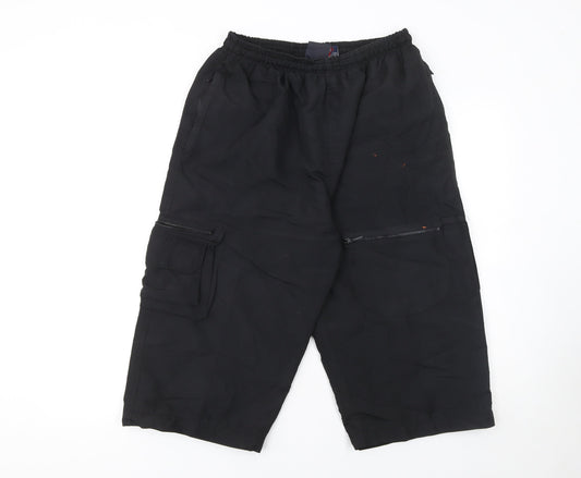 San Marino Men's Black L Woven Jogger Trousers Lightweight Activewear