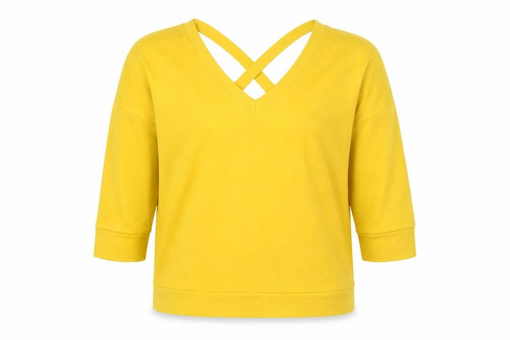 River Island Women’s Yellow V-Neck Pullover Jumper Size 10