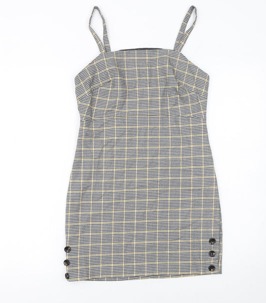 Miss Selfridge Petites Women’s Multicoloured Check Pinafore Dress Size 8