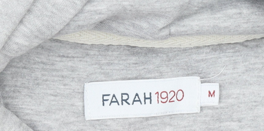 Farah Men's Grey Pullover Hoodie Size M Classic Logo Sweatshirt