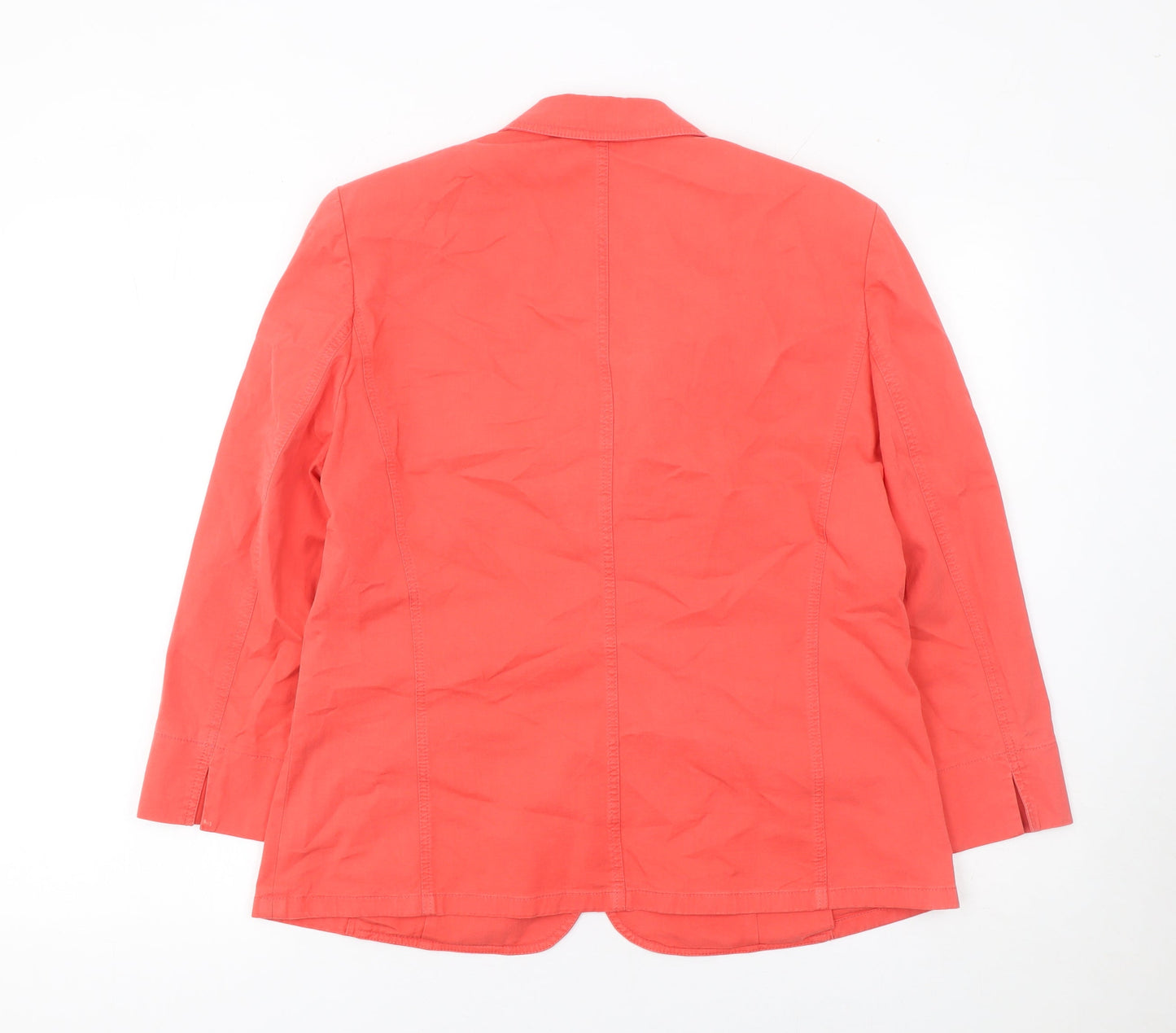 Basler Womens Red Floral Embroidered Cotton Blazer Size 14