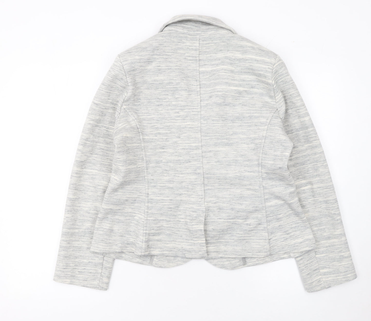 Whistles Women's Grey Single-Breasted Blazer UK 16 Cotton Blend