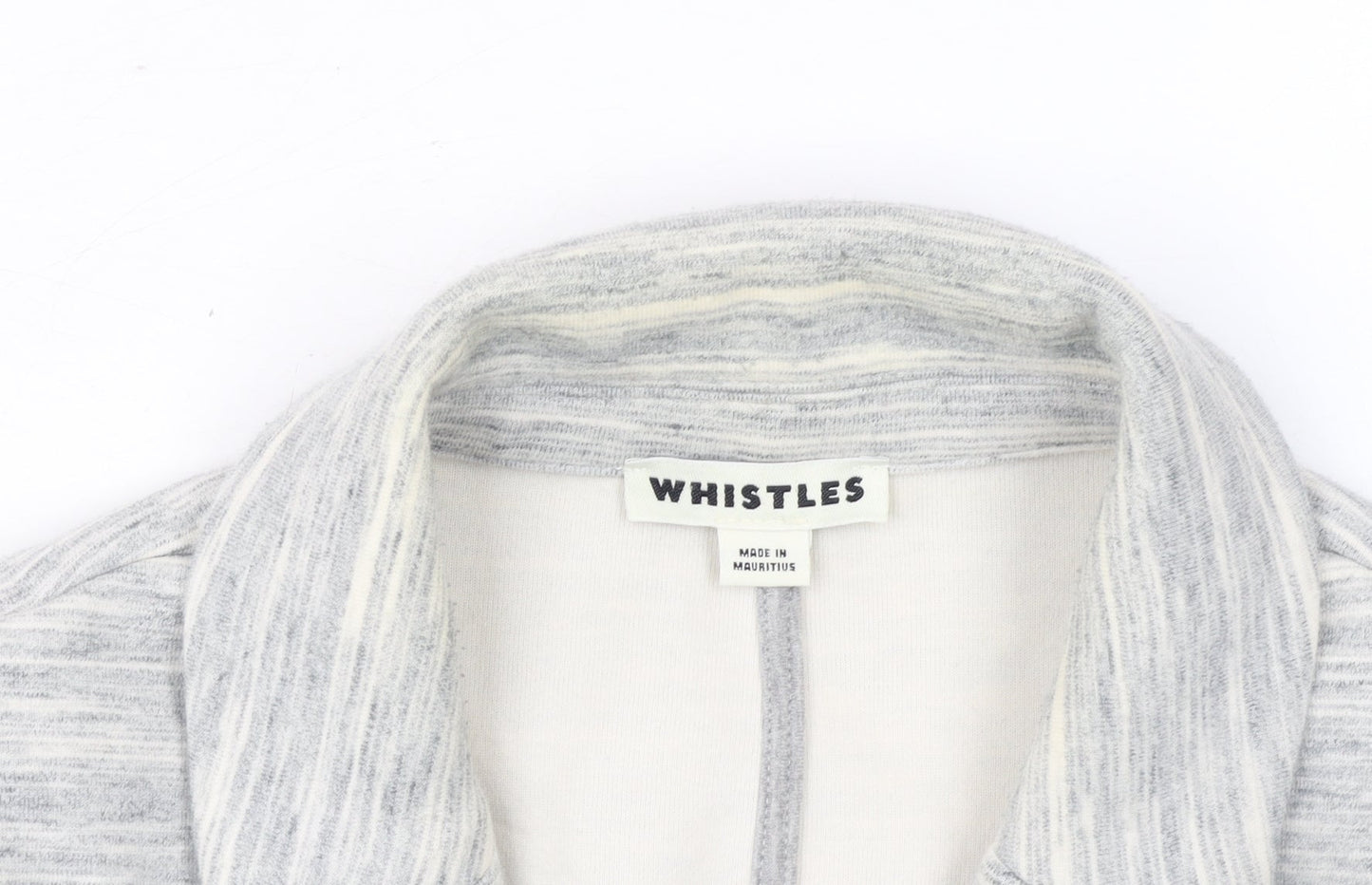 Whistles Women's Grey Single-Breasted Blazer UK 16 Cotton Blend