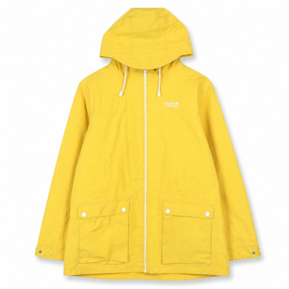 Regatta Womens Yellow Waterproof Hooded Rain Coat Jacket Size 14