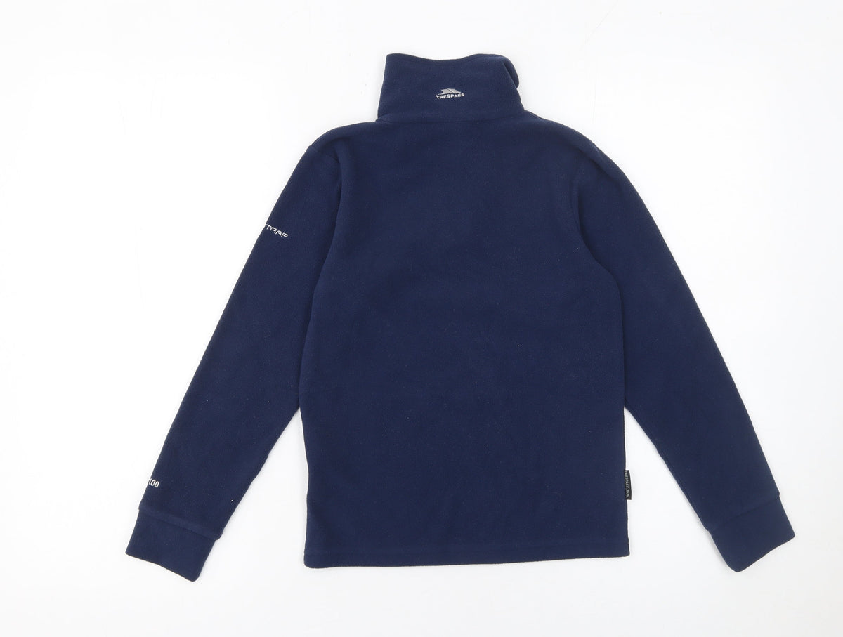 Trespass Boys Navy Blue Fleece Pullover Sweatshirt 7-8 Years Half Zip Warm