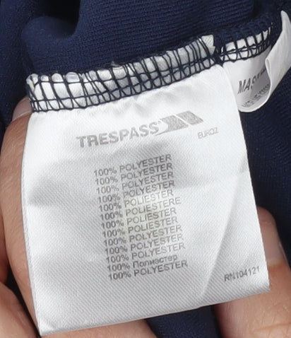 Trespass Boys Navy Blue Fleece Pullover Sweatshirt 7-8 Years Half Zip Warm