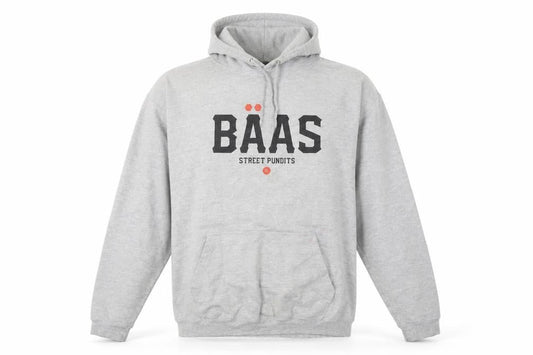 Baas Men's Grey Pullover Hoodie L Street Style Graphic Cotton