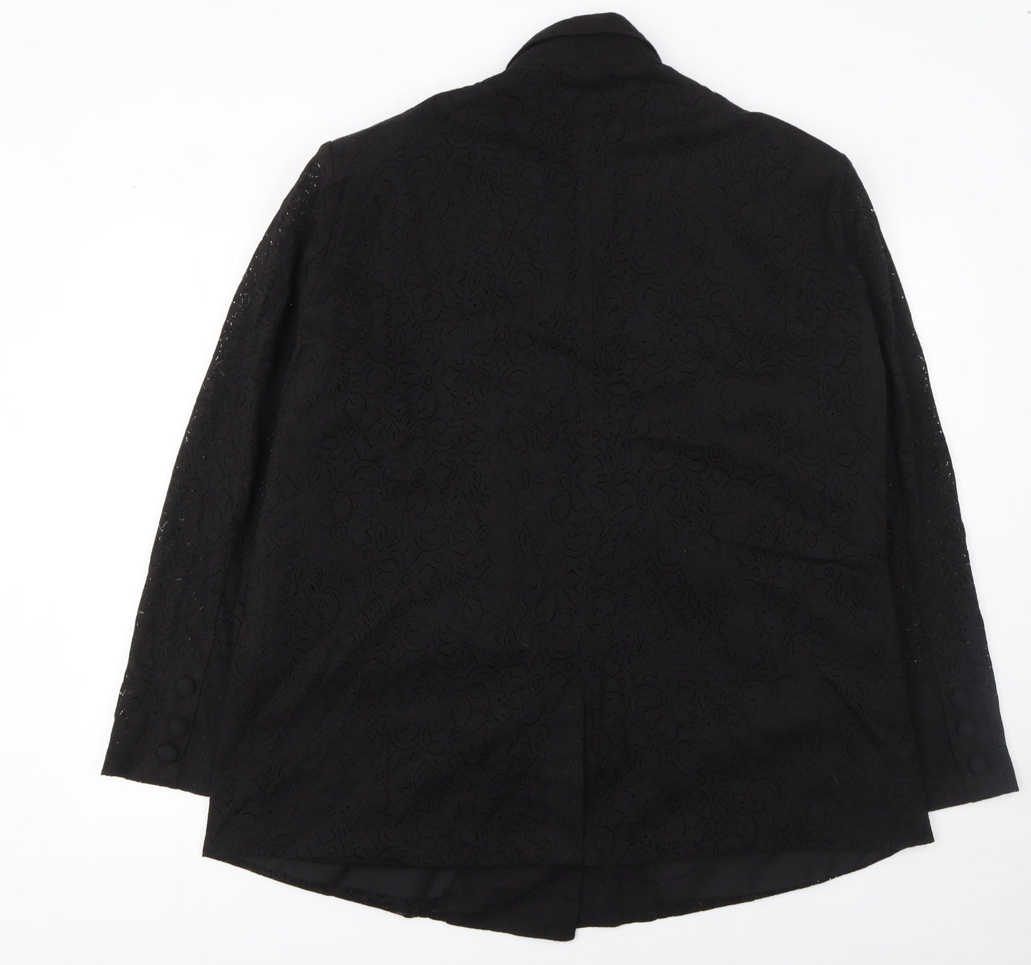 The Frolic Women's Black Lace Double-Breasted Blazer Size 16