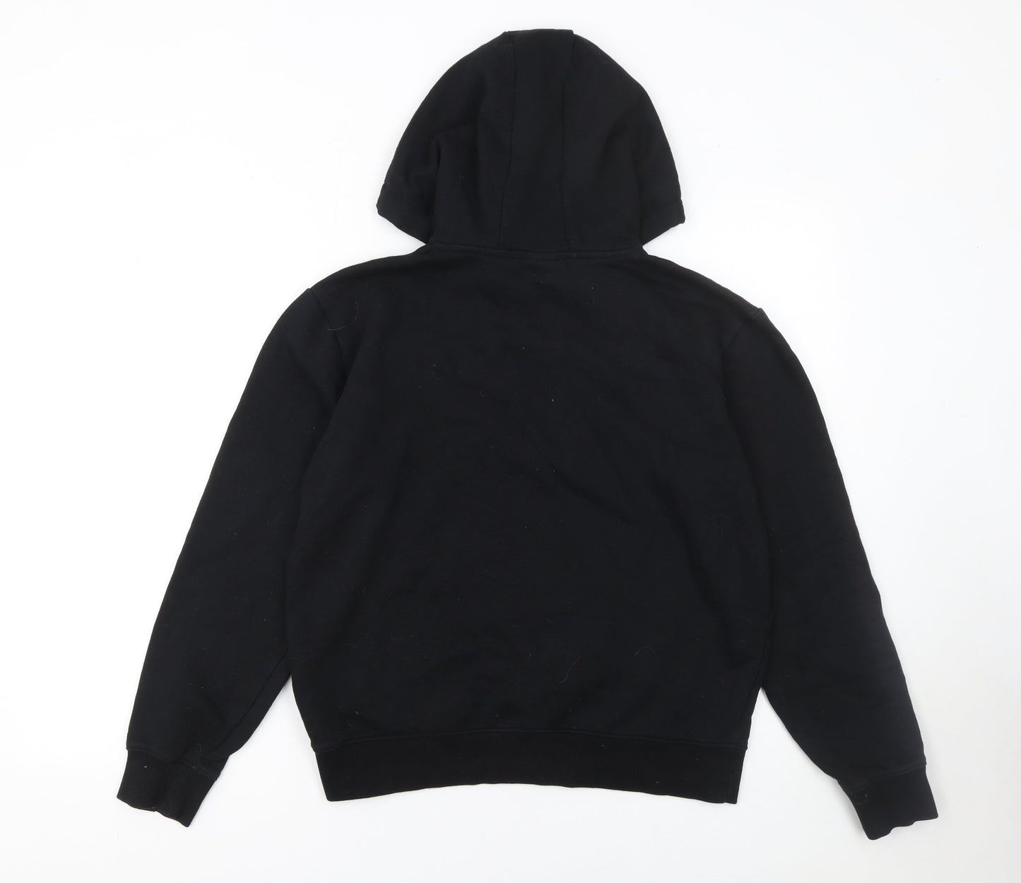Ellesse Womens Black Hoodie UK 10 Cotton Blend Pullover Logo Style