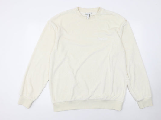 H&M Women’s Beige Relaxed Fit Sweatshirt Size M Cotton Blend