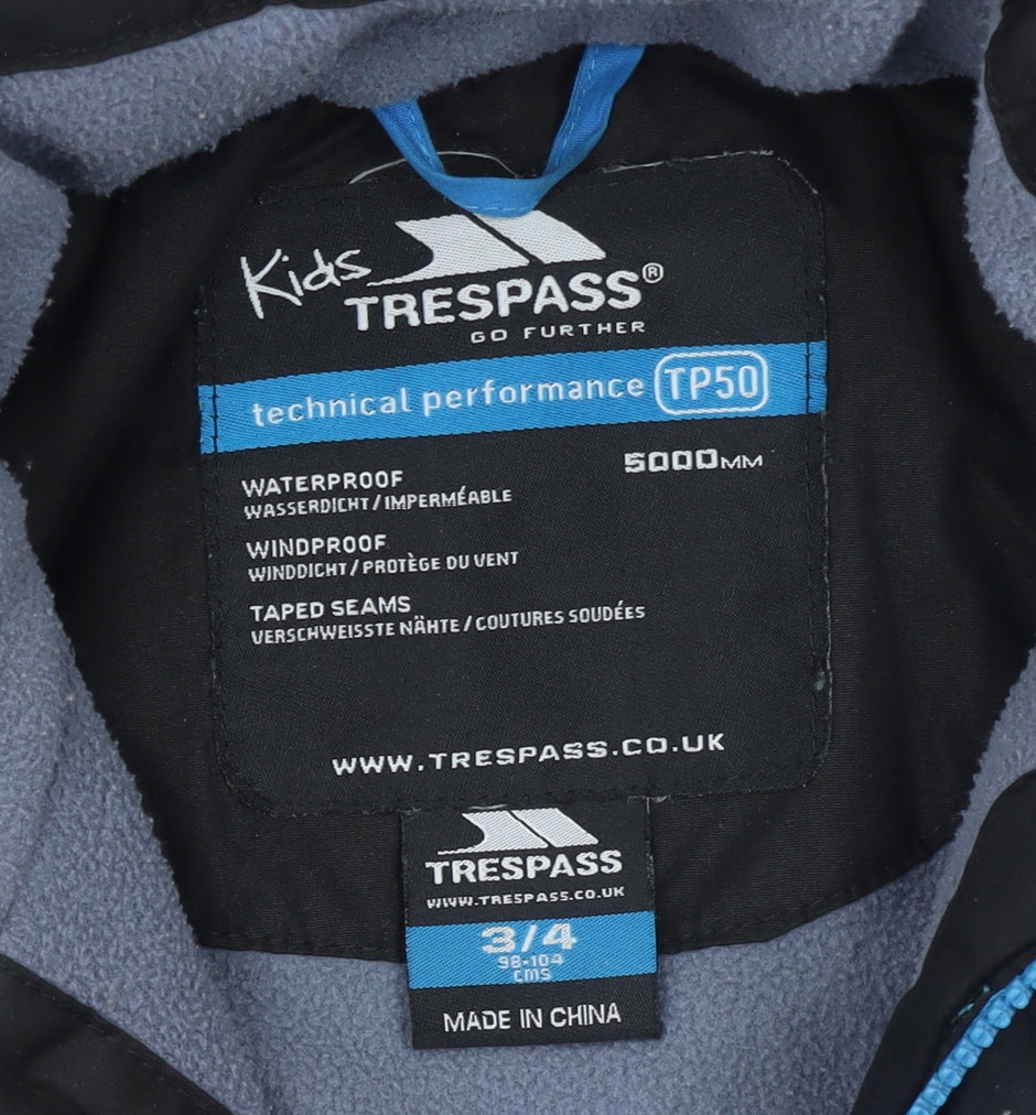 Trespass Boys Blue Waterproof Winter Puffer Jacket 3-4 Years