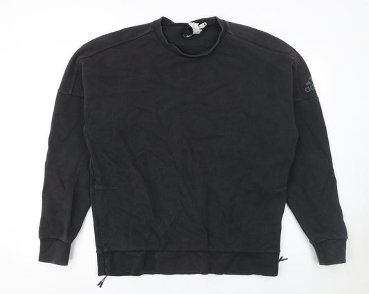 Adidas Men’s Black Pullover Sweatshirt L Regular Fit Sports Style