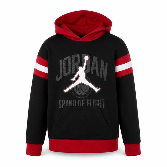 Jordan Boys Black Red Pullover Hoodie 12-13 Years Basketball Graphic