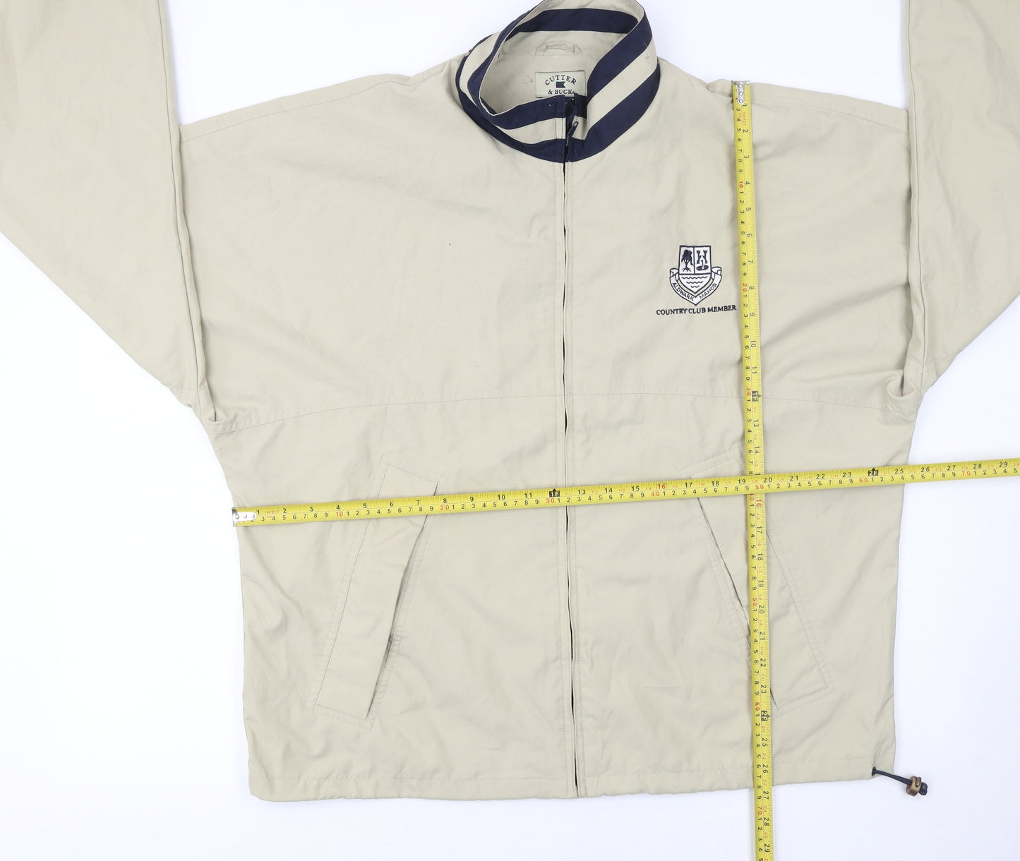 Cutter & Buck Men's Beige Windbreaker Jacket L Golf Sports Casual