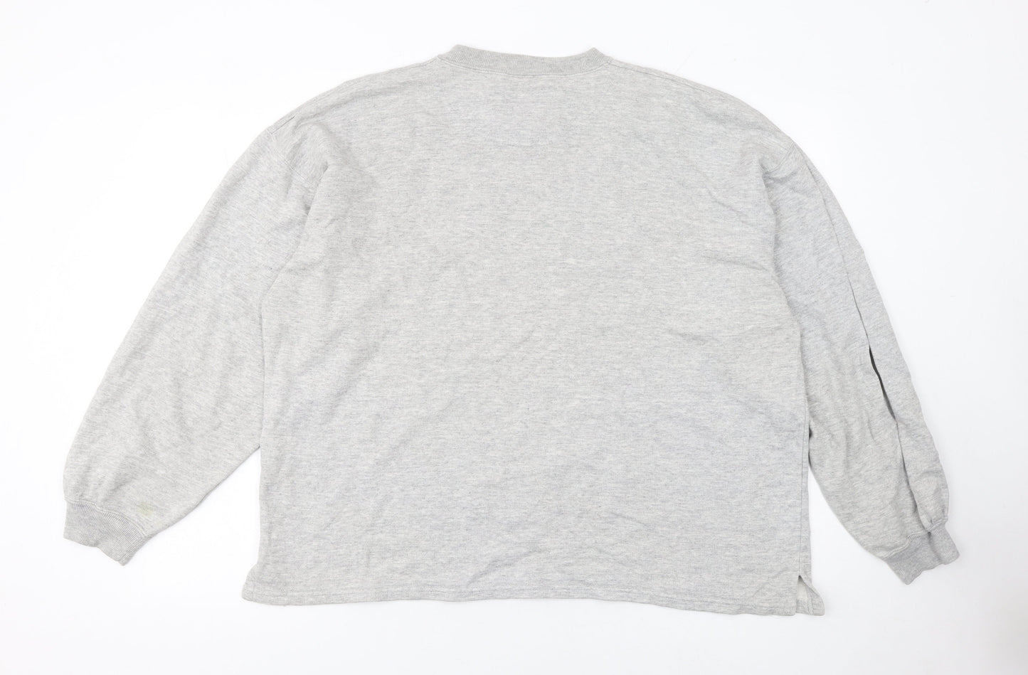 BM Basics Men's Grey Pullover Sweatshirt L Crew Neck Classic Fit