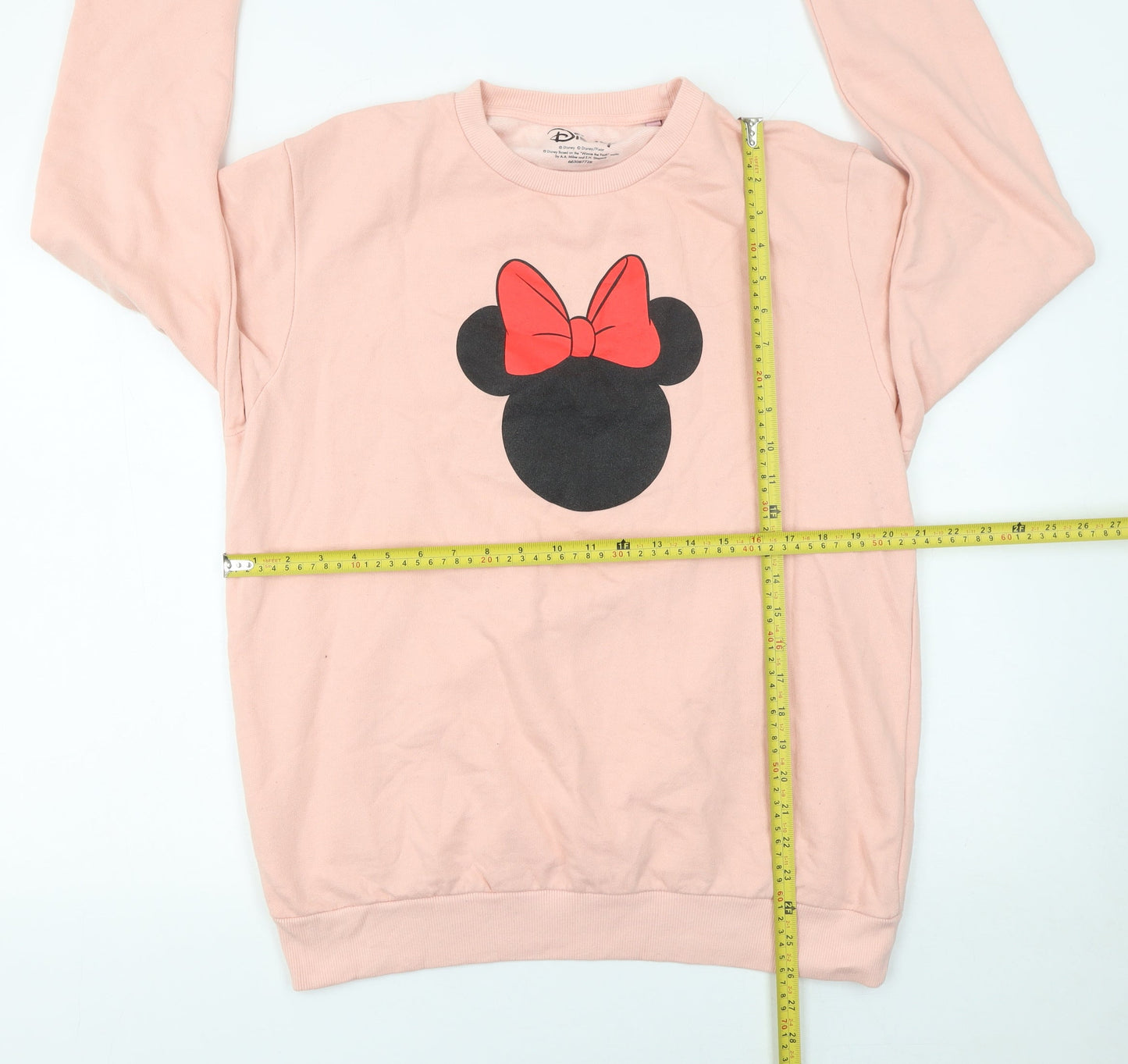 Disney Women Pink Minnie Mouse Sweatshirt Size 14 XL Cotton Blend