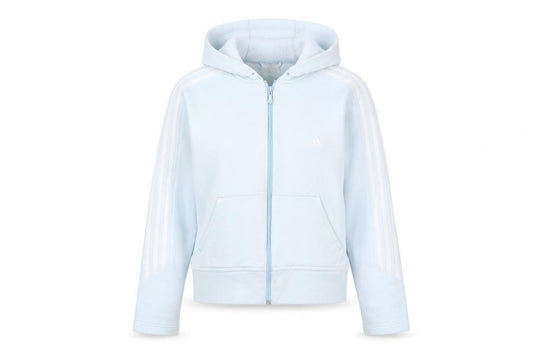 Adidas Women Blue Full Zip Hoodie Size 14 Cotton Blend