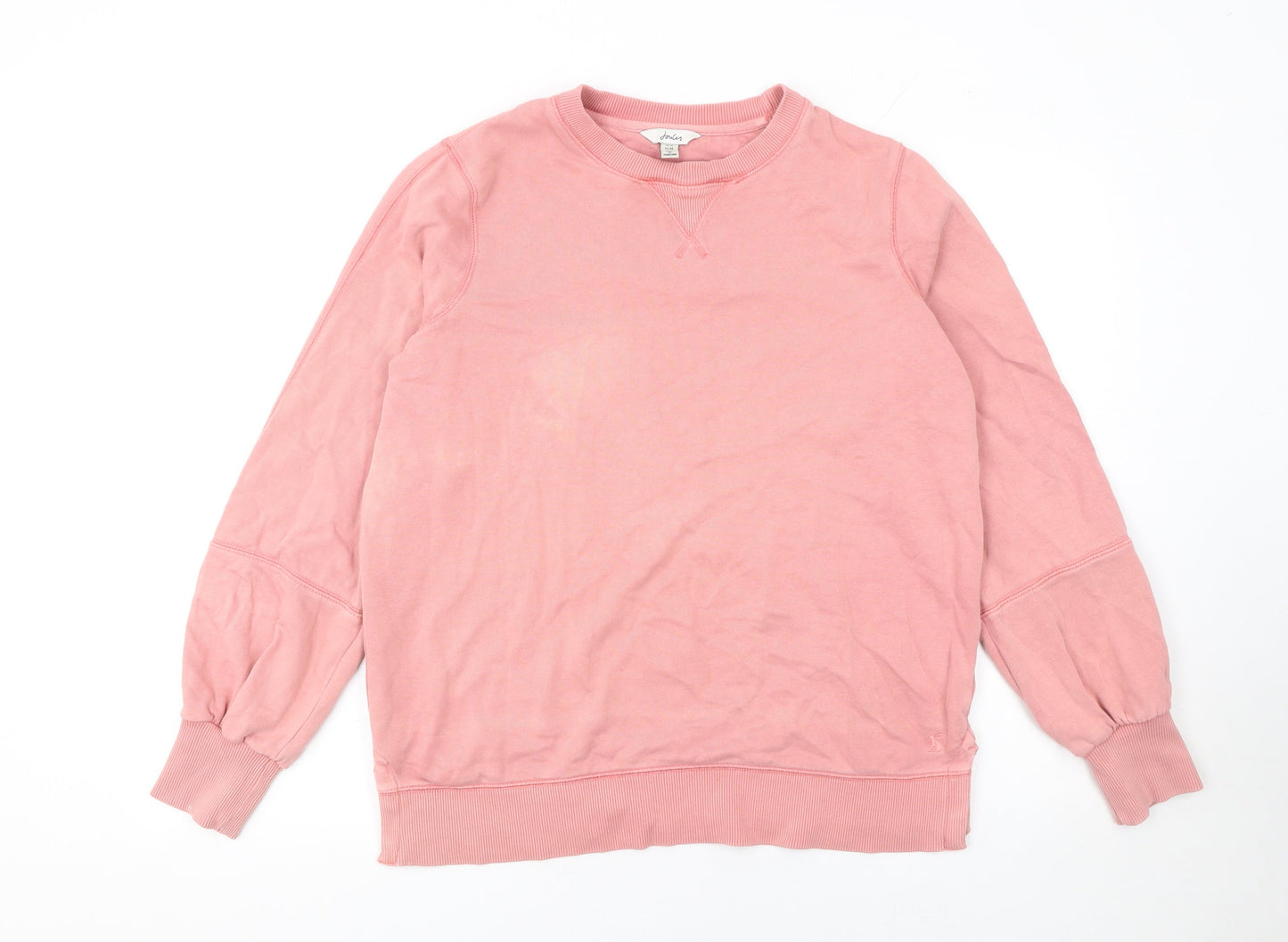 Joules Womens Pink Cotton Blend Crew Neck Pullover Sweatshirt UK 10
