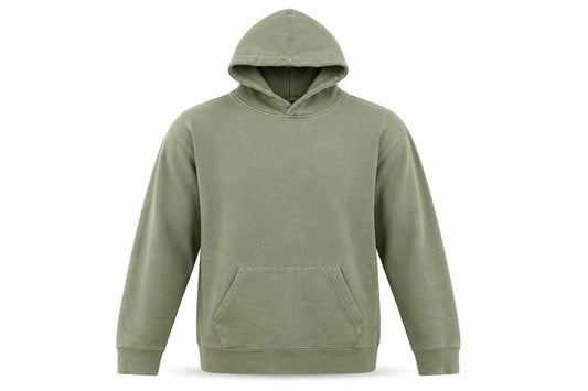 Pull&Bear Men's Green Pullover Hoodie Size S Fleece Cotton Blend